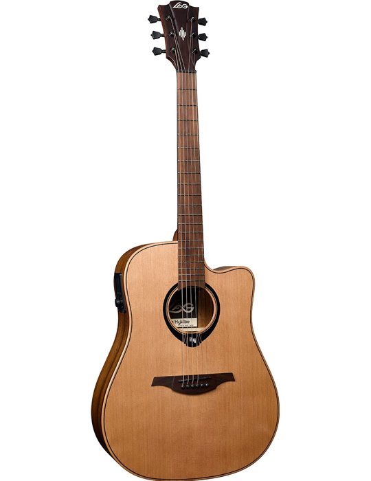 GUITARRA ACÚSTICA LAG DREADNOUGHT HYVIBE H2 10 A/E CUTAWAY