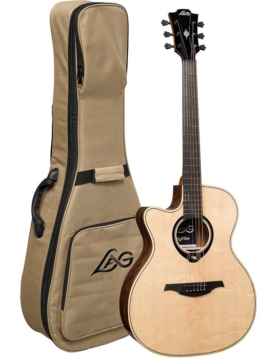 GUITARRA ACÚSTICA LAG AUDITORIUM HYVIBE H2 30 A/E CUTAWAY - ZURDOS