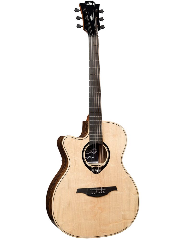 GUITARRA ACÚSTICA LAG AUDITORIUM HYVIBE H2 30 A/E CUTAWAY - ZURDOS