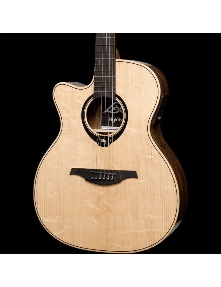 GUITARRA ACÚSTICA LAG AUDITORIUM HYVIBE H2 30 A/E CUTAWAY - ZURDOS