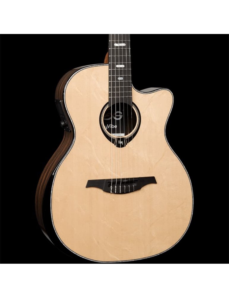 GUITARRA CLÁSICA NYLON LAG AUDITORIUM HYVIBE H2 50 A/E CUTAWAY