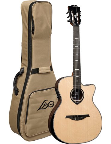 GUITARRA CLÁSICA NYLON LAG AUDITORIUM HYVIBE H2 50 A/E CUTAWAY 2