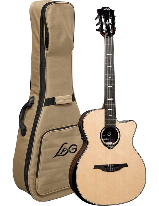 GUITARRA CLÁSICA NYLON LAG AUDITORIUM HYVIBE H2 50 A/E CUTAWAY