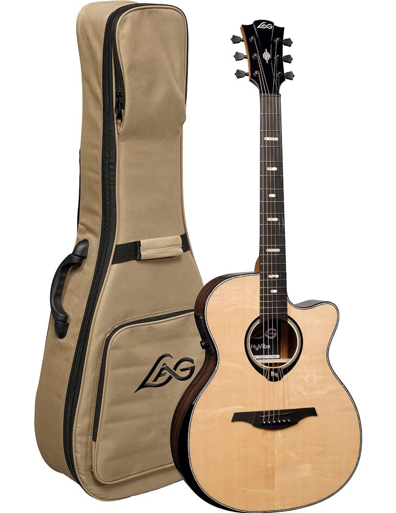 GUITARRA ACÚSTICA LAG AUDITORIUM HYVIBE H2 50 A/E CUTAWAY