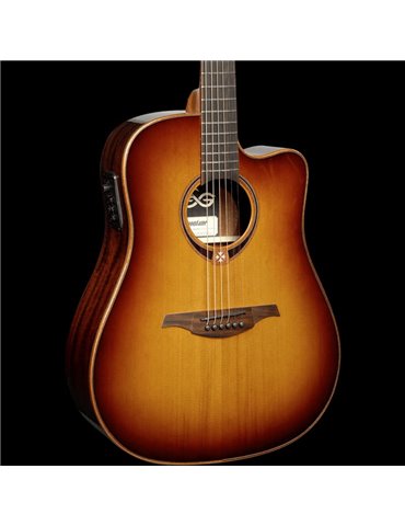 GUITARRA ACÚSTICA LÂG DREADNOUGHT CUTAWAY TRAMONTANE 118 A/E - BROWN SHADOW