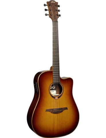 GUITARRA ACÚSTICA LÂG DREADNOUGHT CUTAWAY TRAMONTANE 118 A/E - BROWN SHADOW 2