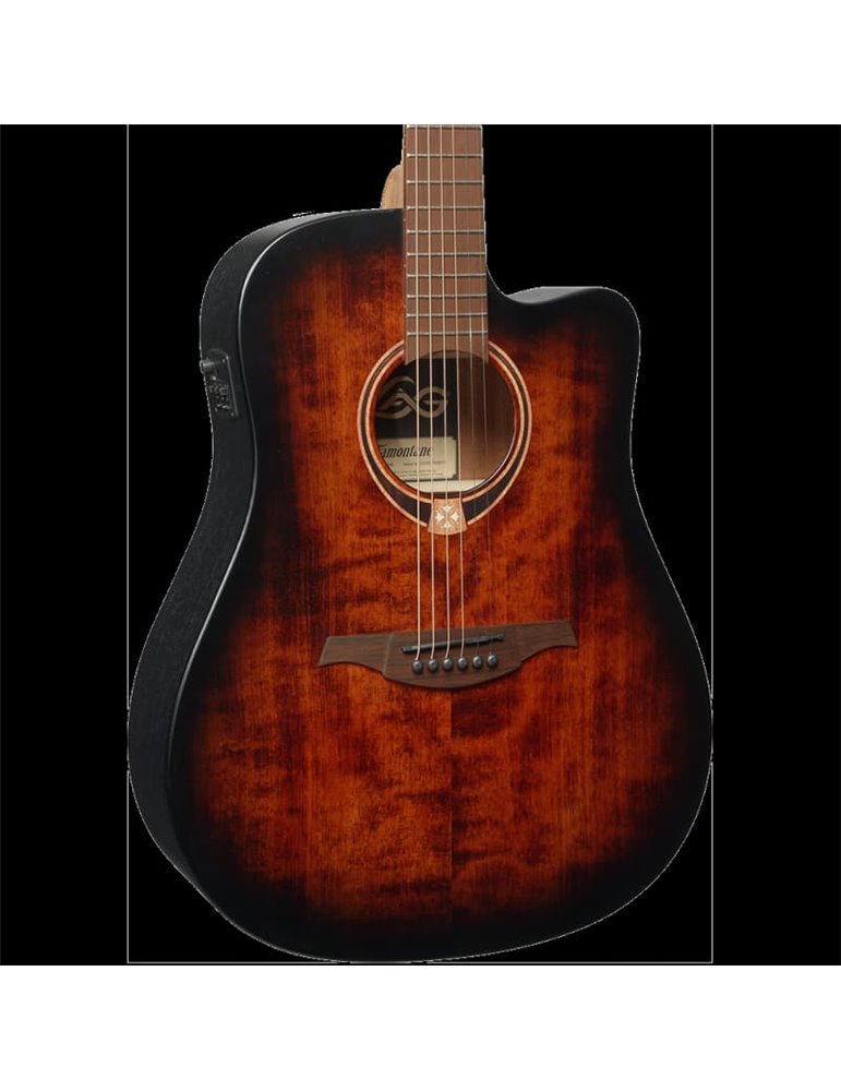 GUITARRA CÚSTICA LÂG DREADNOUGHT CUTWAY TRAMONATNE 70 A/E - BLACK & BROWN