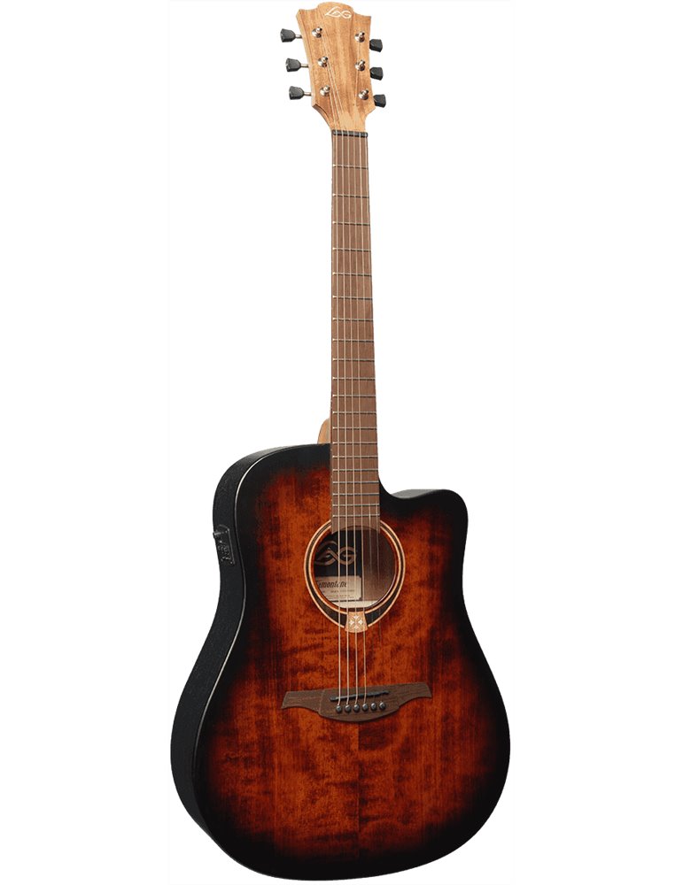 GUITARRA CÚSTICA LÂG DREADNOUGHT CUTWAY TRAMONATNE 70 A/E - BLACK & BROWN