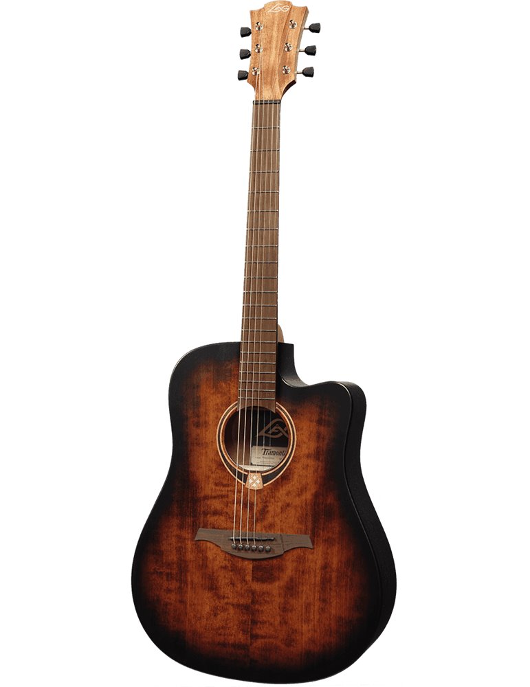 GUITARRA CÚSTICA LÂG DREADNOUGHT CUTWAY TRAMONATNE 70 A/E - BLACK & BROWN