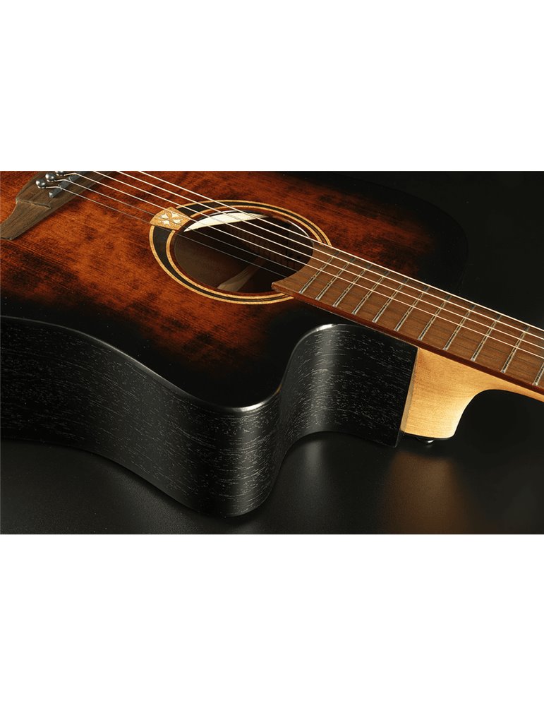 GUITARRA CÚSTICA LÂG DREADNOUGHT CUTWAY TRAMONATNE 70 A/E - BLACK & BROWN