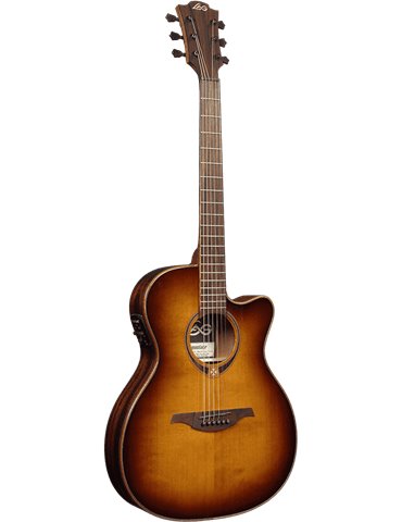 GUITARRA ACÚSTICA LÂG AUDITORIUM SLIM CUTAWAY TRAMONTANE 118 A/E - BROWN SHADOW 2