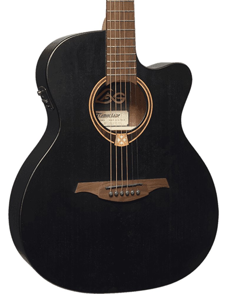GUITARRA ACÚSTICA LÂG AUDITORIUM TRAMONTANE 70 - NEGRO SATINADO