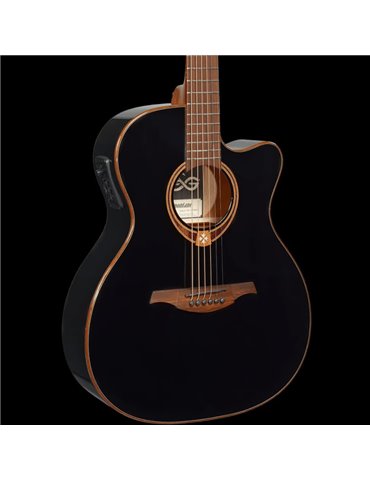GUITARRA ACÚSTICA LÂG AUDITORIUM CUTAWAY TRAMONTANE 118 A/E - NEGRA