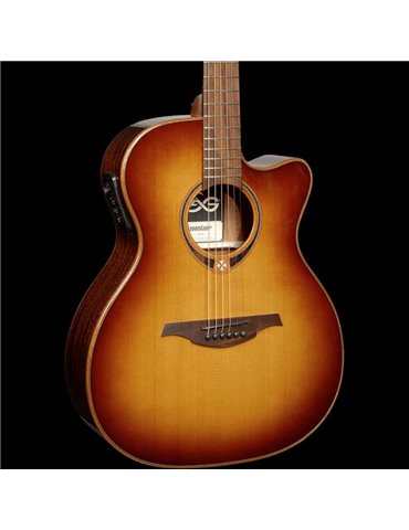 GUITARRA ACÚSTICA LÂG AUDITORIUM CUTAWAY TRAMONTANE 118 A/E - BROWN SHADOW