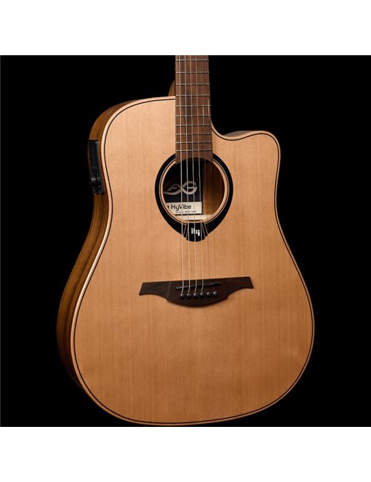 GUITARRA ACÚSTICA LAG DREADNOUGHT HYVIBE H2 10 A/E CUTAWAY