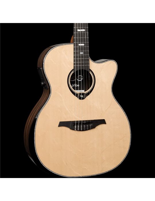 GUITARRA CLÁSICA NYLON LAG AUDITORIUM HYVIBE H2 50 A/E CUTAWAY