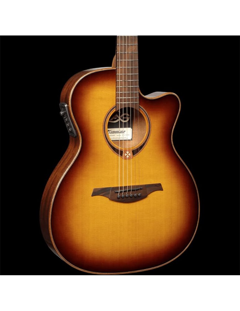 GUITARRA ACÚSTICA LÂG AUDITORIUM SLIM CUTAWAY TRAMONTANE 118 A/E - BROWN SHADOW