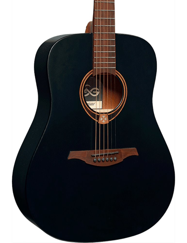 GUITARRA ACÚSTICA LÂG DREADNOUGHT TRAMONATANE 70 - NEGRO SATINADO