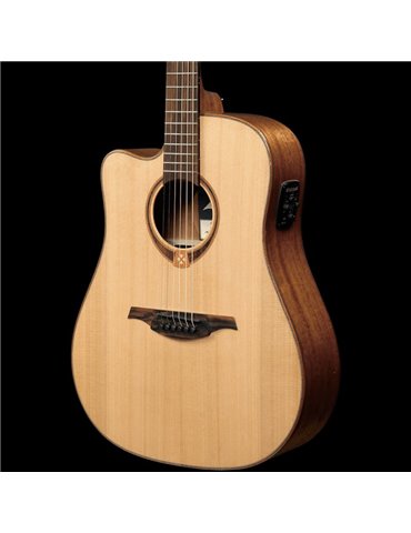 GUITARRA ACÚSTICA LÂG DREADNOUGHT CUTAWAY A/E TRAMONTANE 118 - NATURAL (ZURDOS)