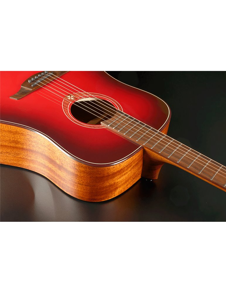 GUITARRA ACÚSTICA LAG DREADNOUGHT - EDICIÓN LIMITADA RED BURST