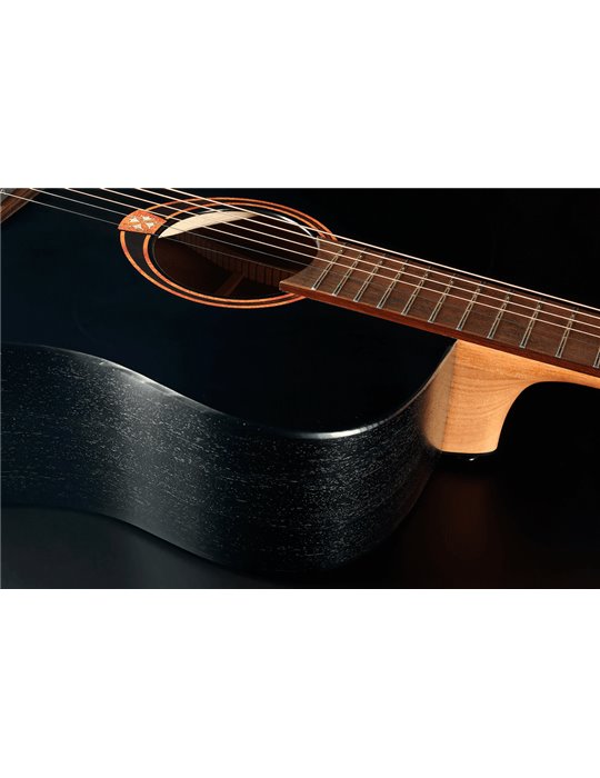 GUITARRA ACÚSTICA LÂG DREADNOUGHT TRAMONATANE 70 - NEGRO SATINADO