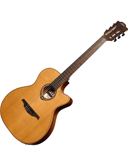 GUITARRA ACUSTICA NYLON LAG AUDITORIUM SLIM Cutaway Red Cedar - Khaya