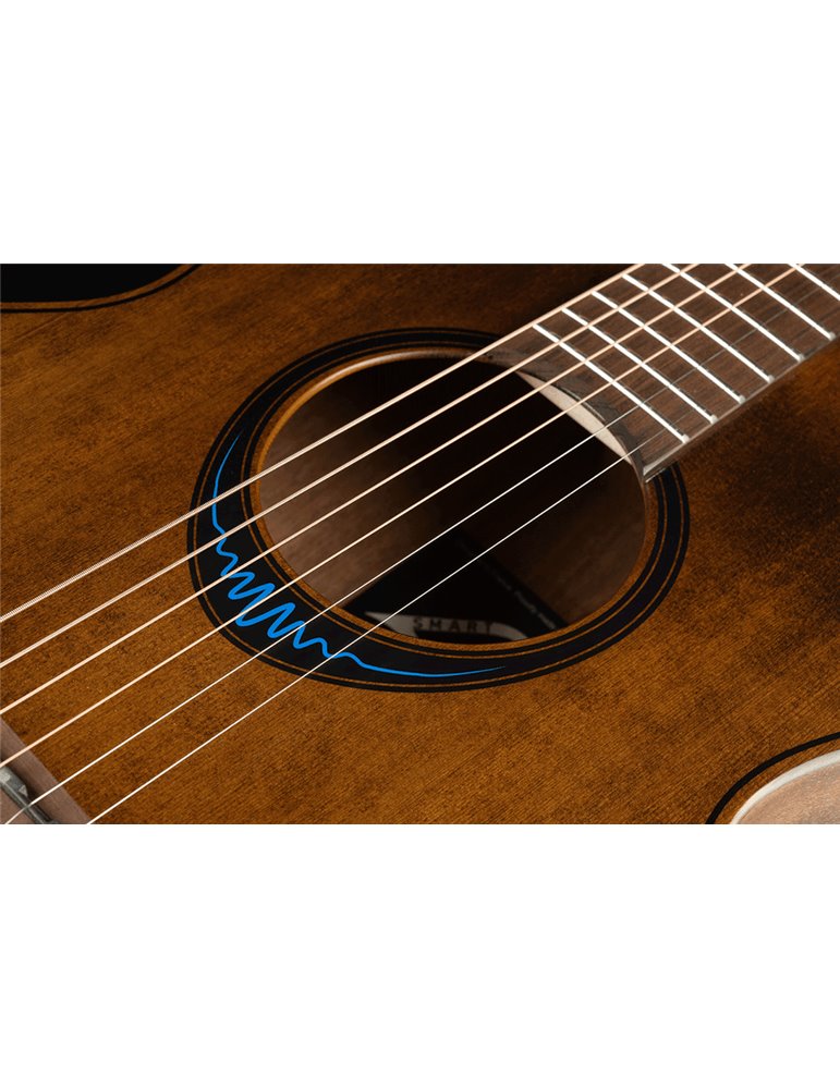 GUITARRA ACÚSTICA LÂG TRAVEL A/E BLUE WAVE 1 - MARRÓN