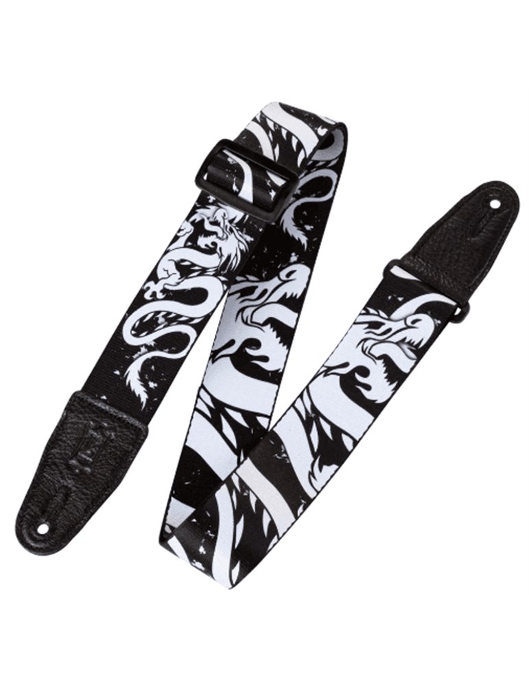 Correa Levy's poliéster Eastern Harmony Series 2" - Dragón Negro & Blanco