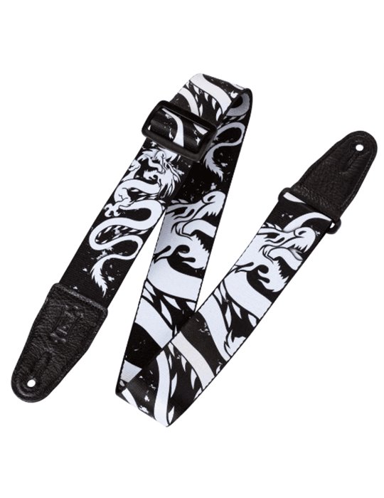 Correa Levy's poliéster Eastern Harmony Series 2" - Dragón Negro & Blanco