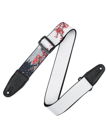 Correa Levy's poliéster Nature Series 2" - Flores de cerezo y nieve