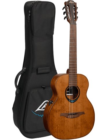 GUITARRA ACÚSTICA LÂG TRAVEL NYLON A/E BLUE WAVE 1 - MARRÓN 2