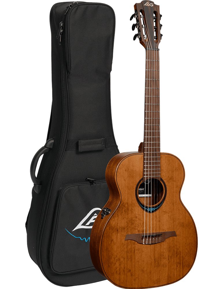GUITARRA ACÚSTICA LÂG TRAVEL NYLON A/E BLUE WAVE 1 - MARRÓN