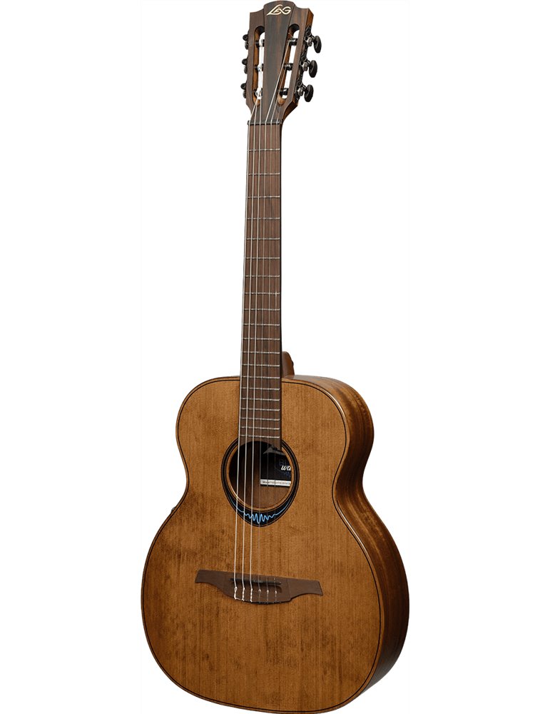 GUITARRA ACÚSTICA LÂG TRAVEL NYLON A/E BLUE WAVE 1 - MARRÓN