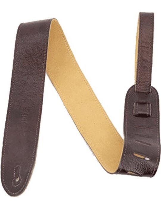 CORREA GUIT/BAJO PIÉL CON PORTA-PÚAS - MARRÓN