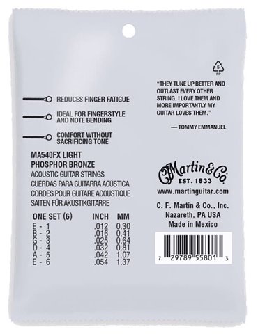 JUEGO ACÚSTICA AUTHENTIC SP FLEXIBLE PHOSPHOR/BZ LIGHT 12-54 2