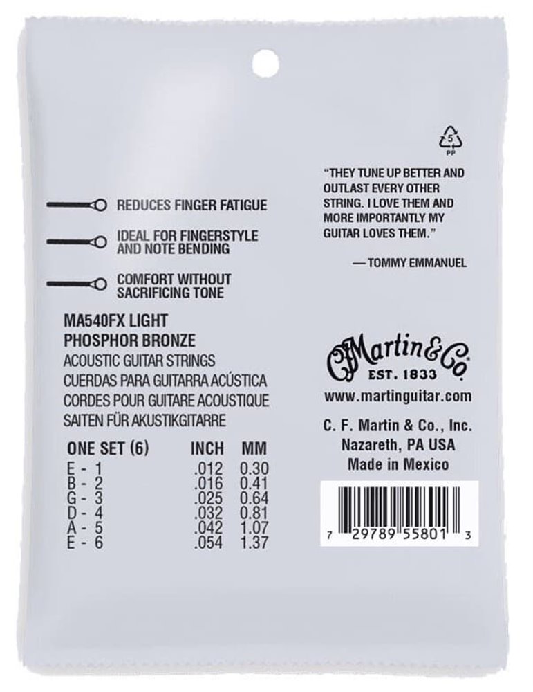 JUEGO ACÚSTICA AUTHENTIC SP FLEXIBLE PHOSPHOR/BZ LIGHT 12-54