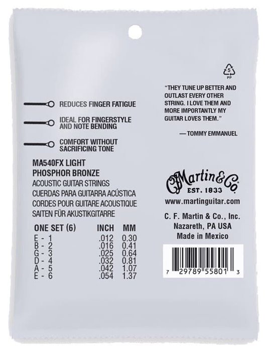 JUEGO ACÚSTICA AUTHENTIC SP FLEXIBLE PHOSPHOR/BZ LIGHT 12-54