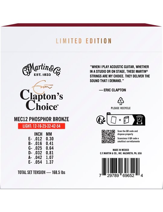 JUEGO ACÚSTICA ERIC CLAPTON LTD 92/8 PHOSPHOR BZ. LIGHT 12-54