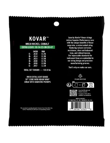 JUEGO ACÚSTICA LUXE KOVAR SP CORE EXTRA LIGHT 10-47 2