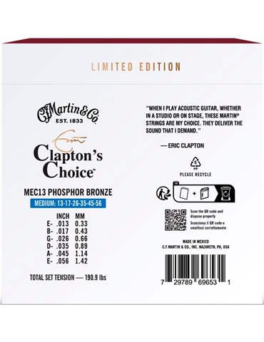 JUEGO ACÚSTICA ERIC CLAPTON LTD 92/8 PHOSPHOR BZ. MEIUM 13-56 2