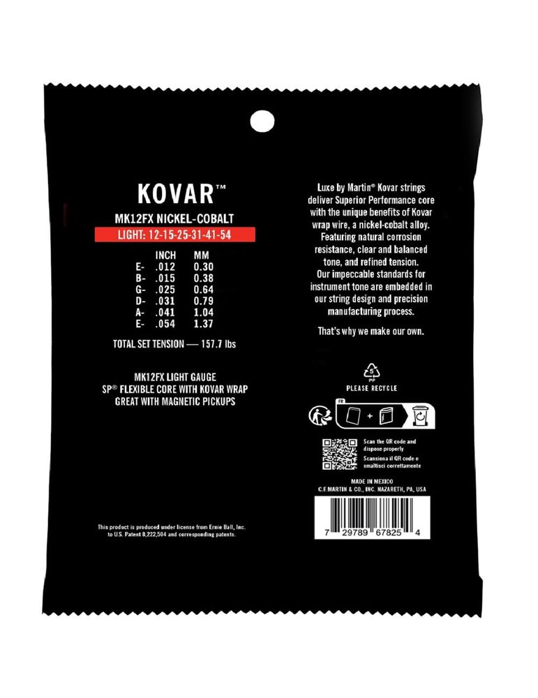 JUEGO ACÚSTICA LUXE KOVAR SP FLEXIBLE CORE LIGHT 12-54