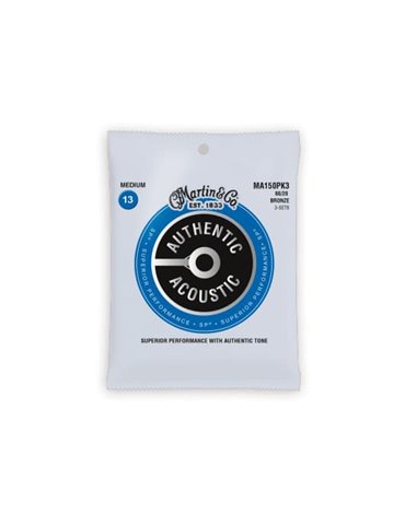 JUEGO ACÚSTICA AUTHENTIC SP BRONZE 80/20 MEDIUM 13-56 (PACK 3)