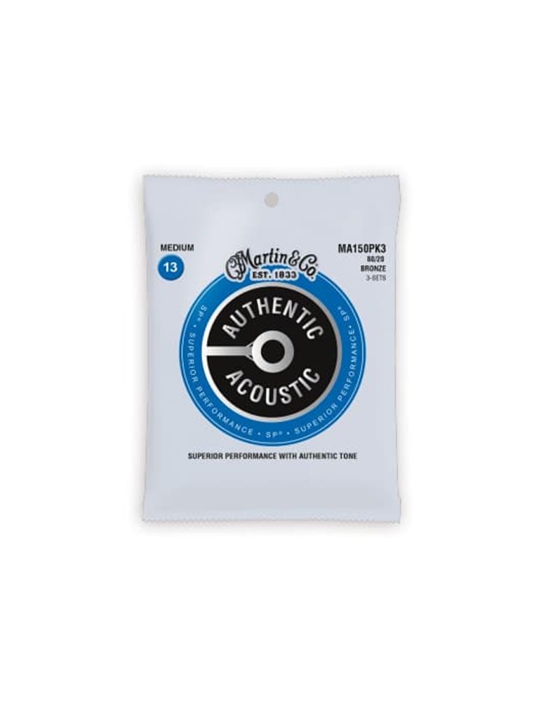 JUEGO ACÚSTICA AUTHENTIC SP BRONZE 80/20 MEDIUM 13-56 (PACK 3)