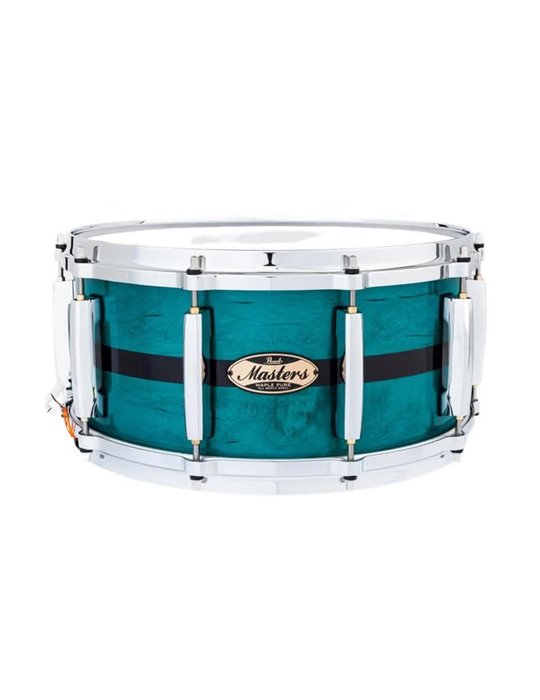 CAJA 14 X 6.5" MASTER MAPLE PURE MP4 - Custom Aqua Turquoise Stripe
