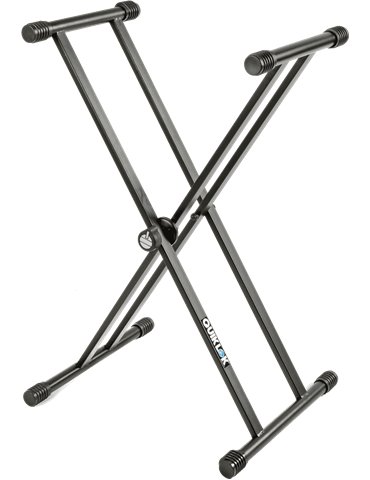 SOPORTE TECLADO T20 FORMATO "X" / PERFIL DOBLE - NEGRO