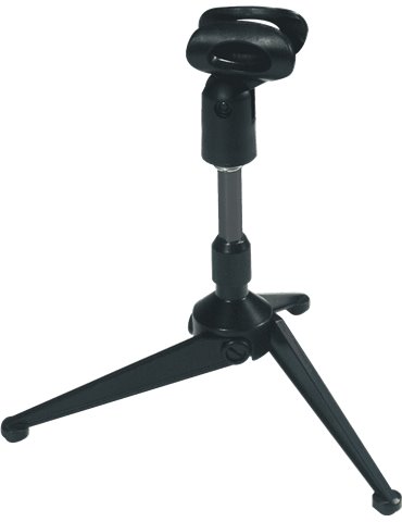 SOPORTE MICRÓFONO SOBREMESA TRÍPODE CON PINZA