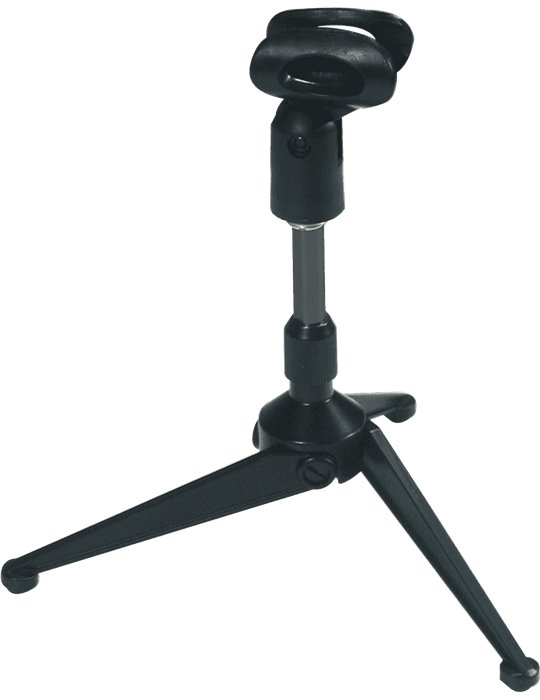 SOPORTE MICRÓFONO SOBREMESA TRÍPODE CON PINZA