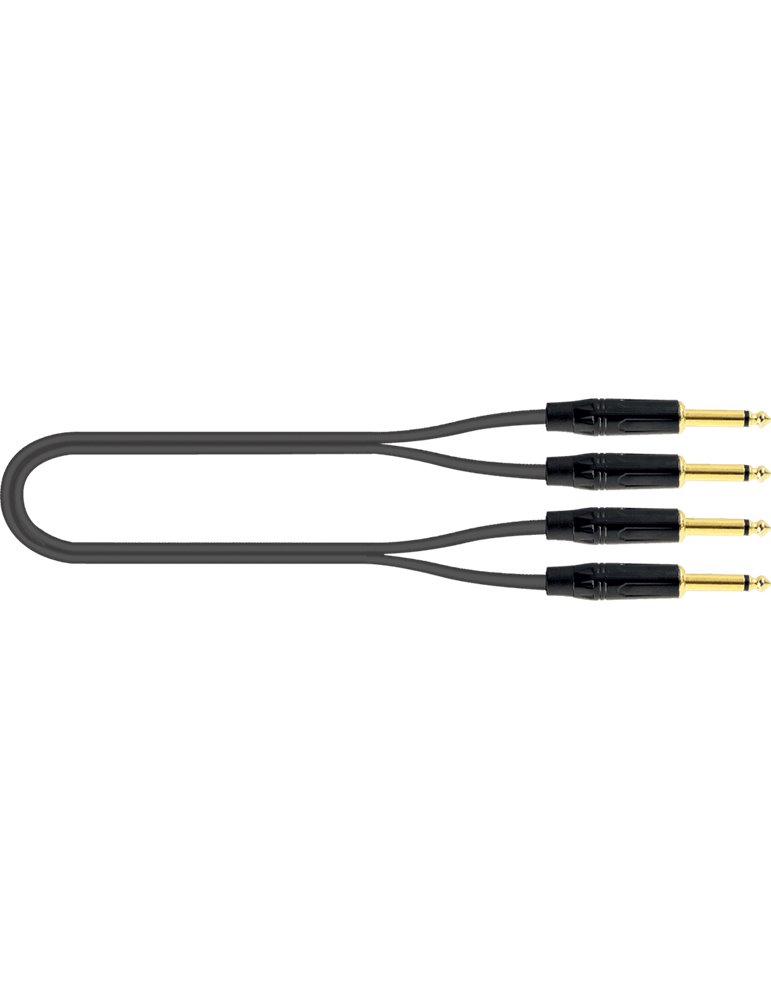 CABLE AUDIO PVC JACK MONO(x2)-JACK MONO(x2) SS - 2 m