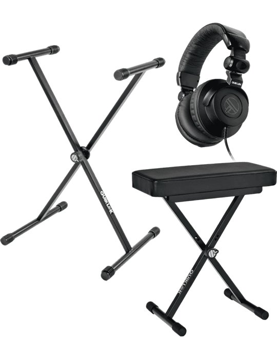 BUNDLE PARA TECLADO - SOPORTE + BANQUETA + AURICULARES
