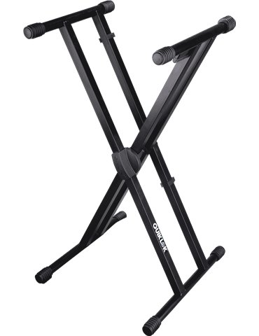 SOPORTE TECLADO T500 FORMATO "X" TRIGGER LOK / PERFIL DOBLE - NEGRO